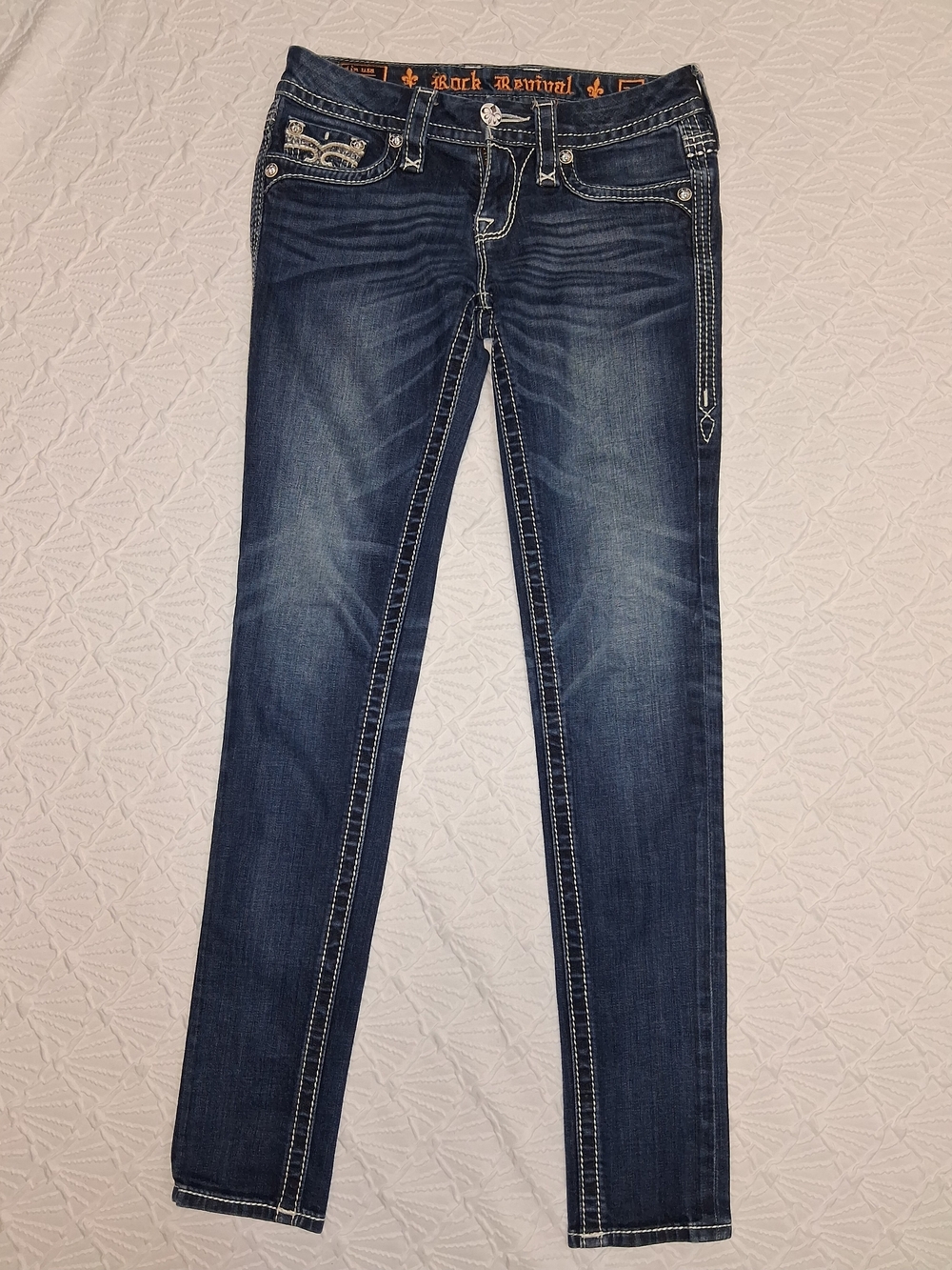 Rock Revival Women's Dark Blue Skinny Jeans - Picture 4 of 16